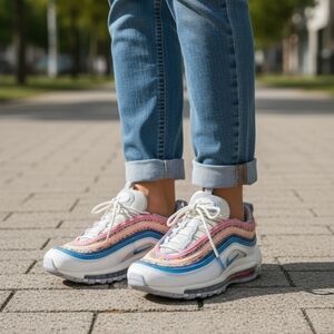 Nike Air Max 97 SE Multicolor Rainbow Running Shoes Youth 5.5Y Women’s 7